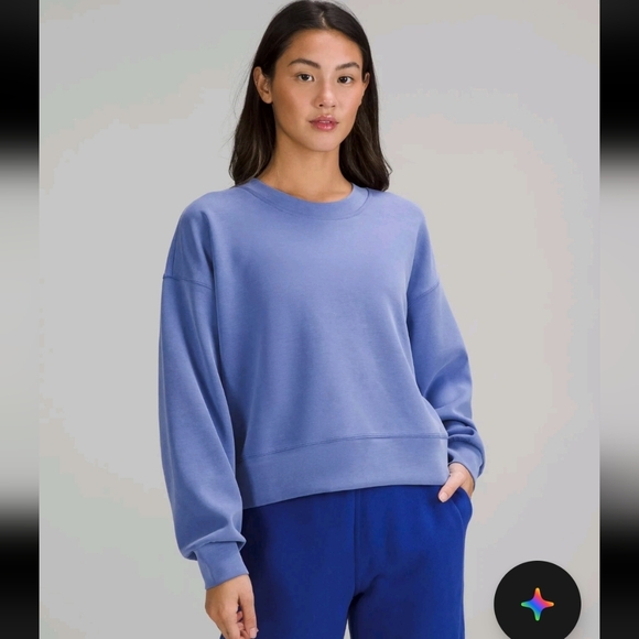 lululemon athletica Sweaters - Lululemon Perfectly Oversized Cropped Crew Softstreme Wild Indigo  0